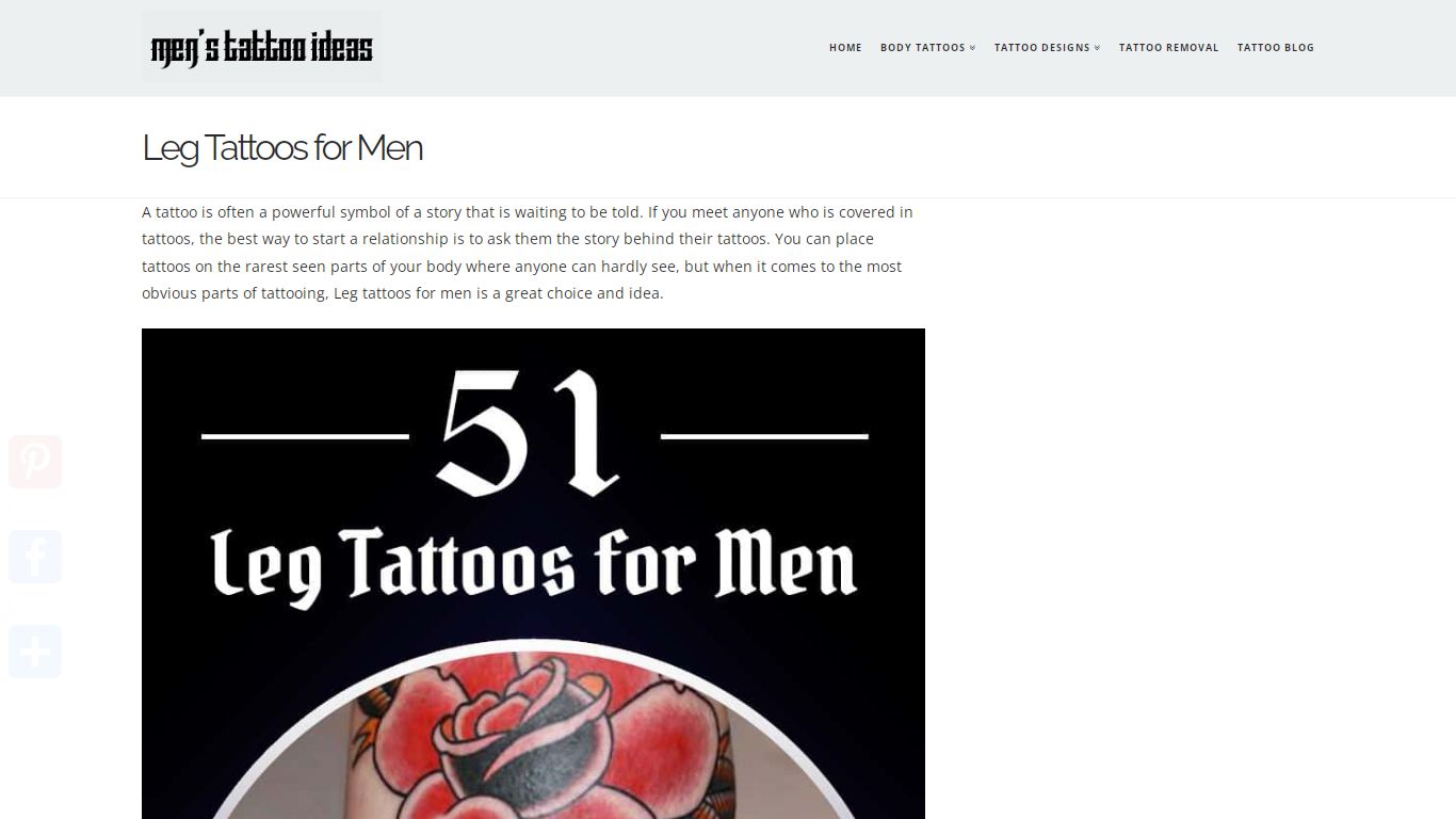 Leg Tattoos for Men - Ideas and Designs for Guys - MENSTATTOOIDEAS